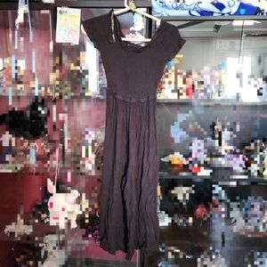 SO Girls Brand Black Ruffle Ribbed Short Sleeve Jump Suit